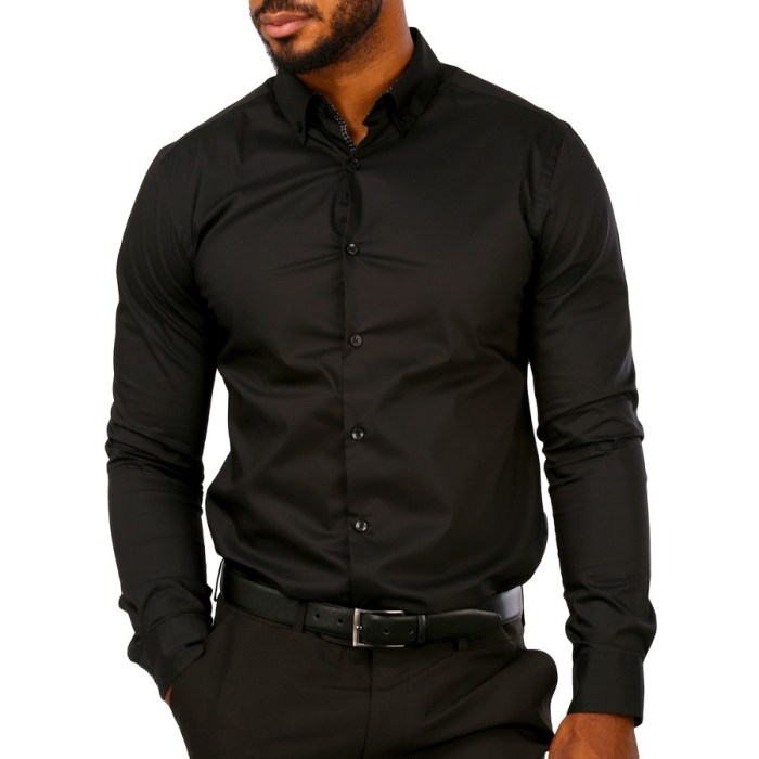 Mens black short sleeve dress shirt