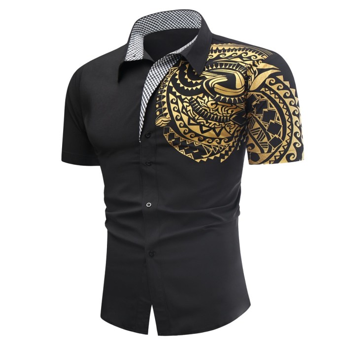 Men's black and gold dress shirt