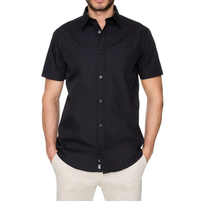 Mens black short sleeve dress shirt