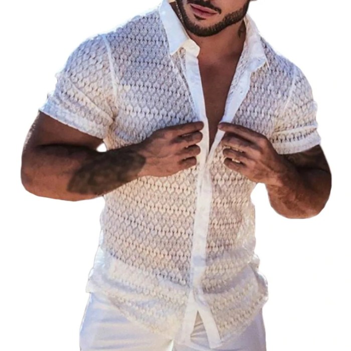 Mens lace dress shirt