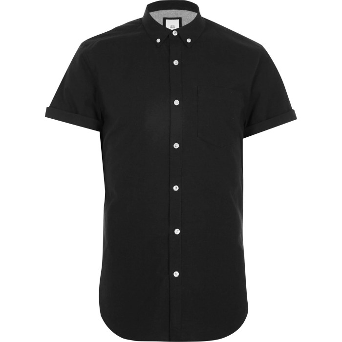 Black short sleeve mens dress shirt