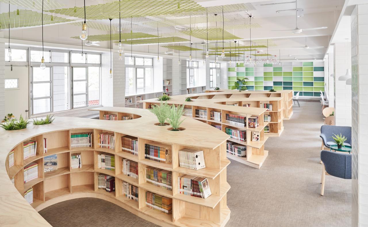 Desain interior perpustakaan minimalis