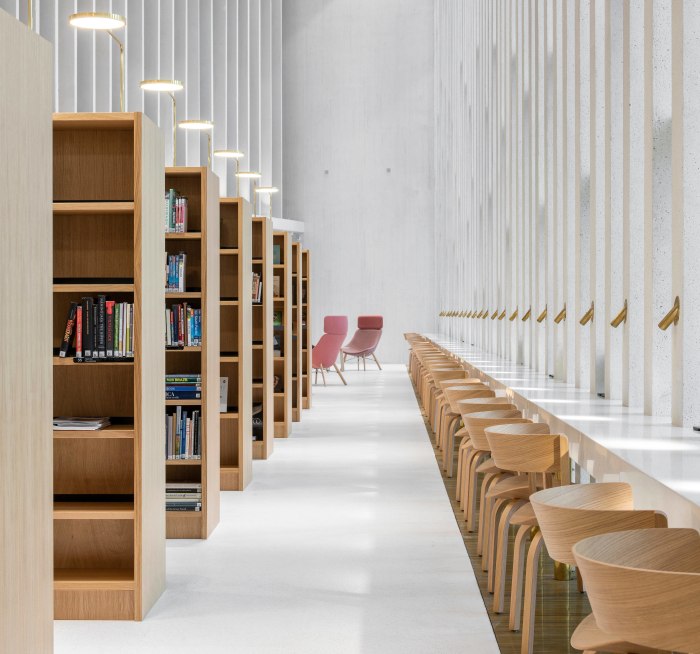 Desain interior perpustakaan minimalis